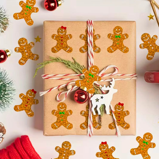 30 klistremerker pepperkakemenn