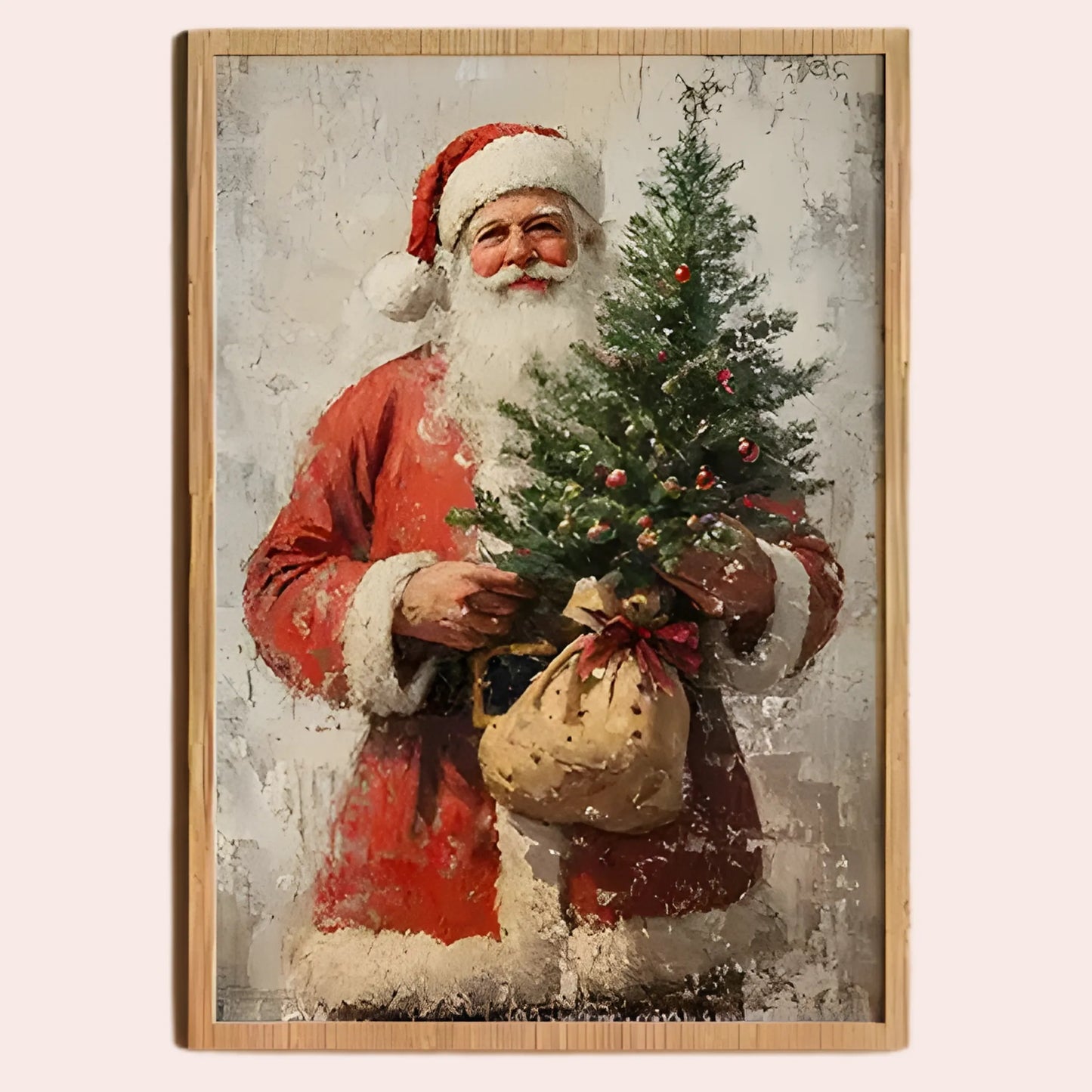 Vintage julemotiv på lerret - 3 stk