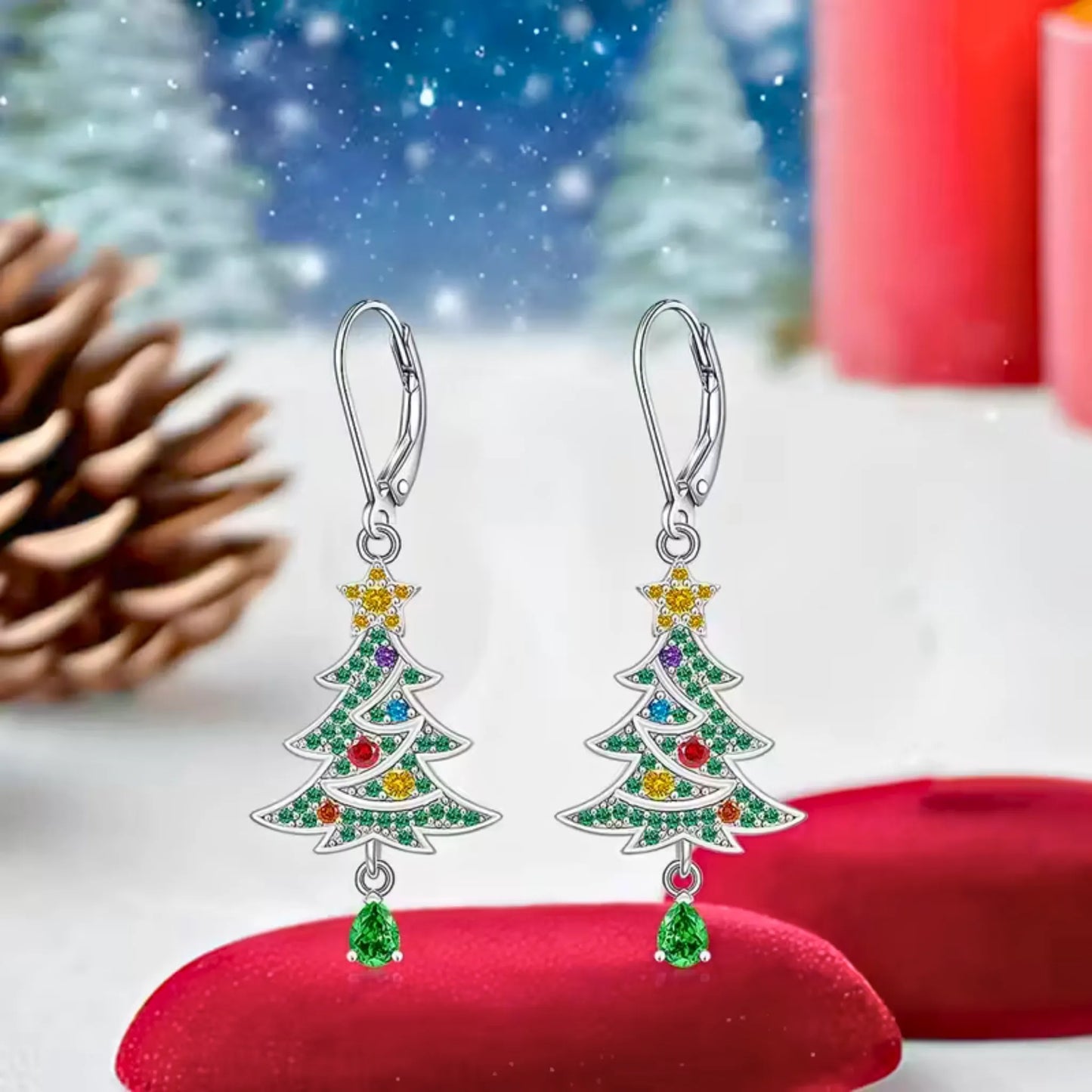 Juletre grønne øredobber