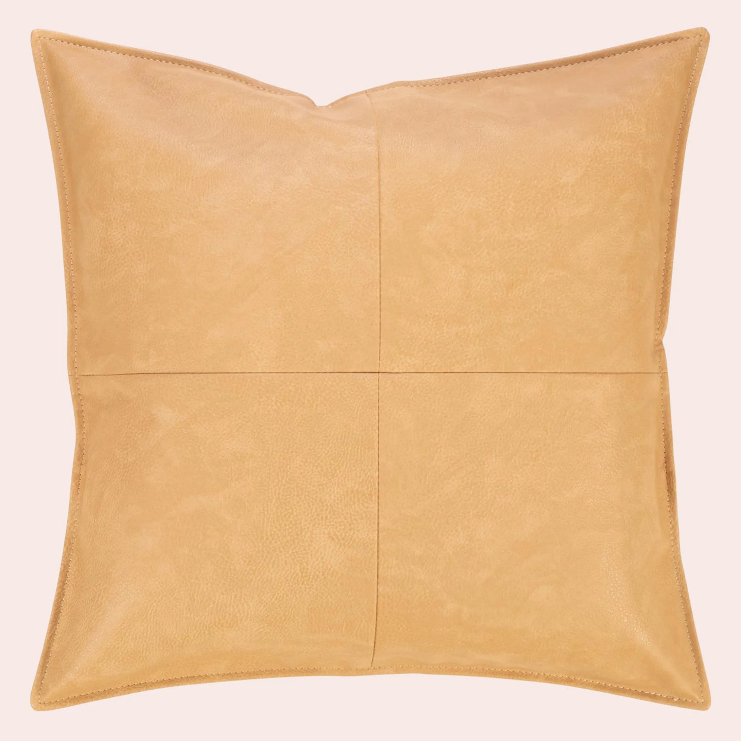 Beige putetrekk i skinn: 45x45 cm