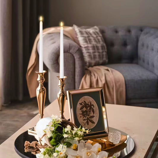 12 elfenbenfargede LED kronelys