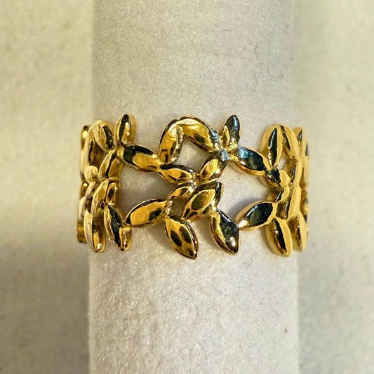 💍 OLINE ring- gullbelagt 100% rustfritt stål