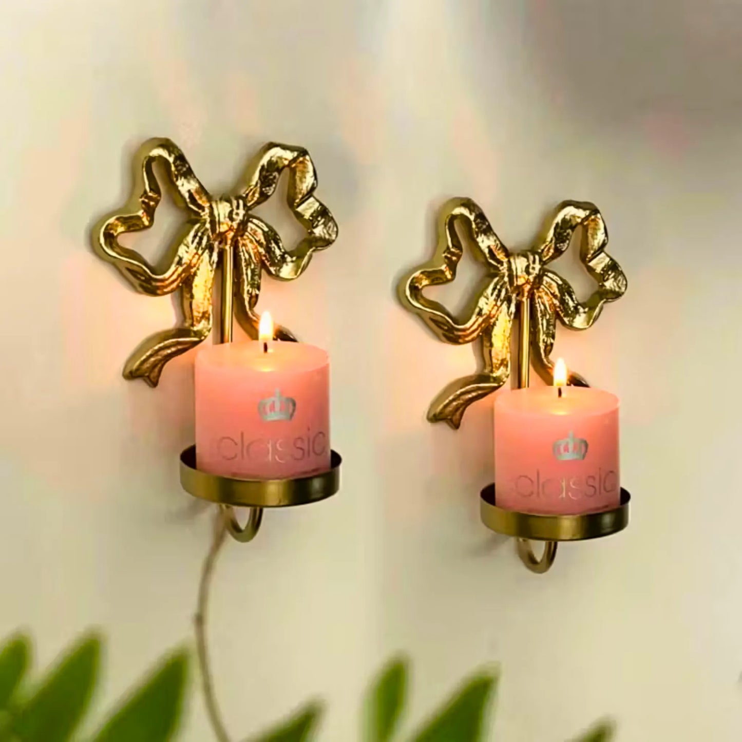 Sløyfe metall lysestake for kubbelys