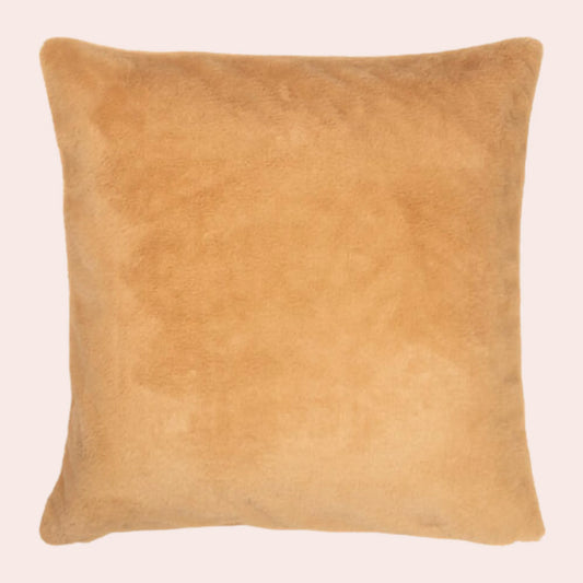 Beige putetrekk med pelslook: 50x50 cm