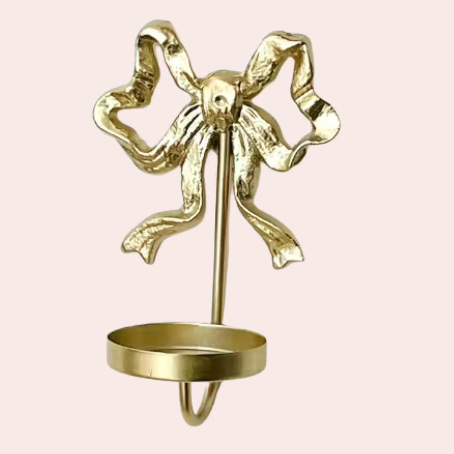 Sløyfe metall lysestake for kubbelys