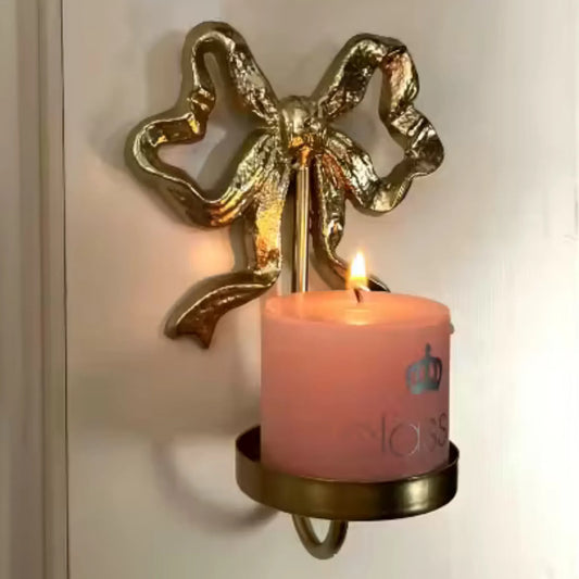 Sløyfe metall lysestake for kubbelys