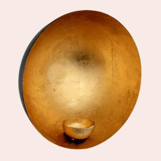 Sort veggstake for telys med gullfarget innside: 3 størrelser