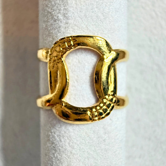 MATHEA ring- gullbelagt 100% rustfritt stål
