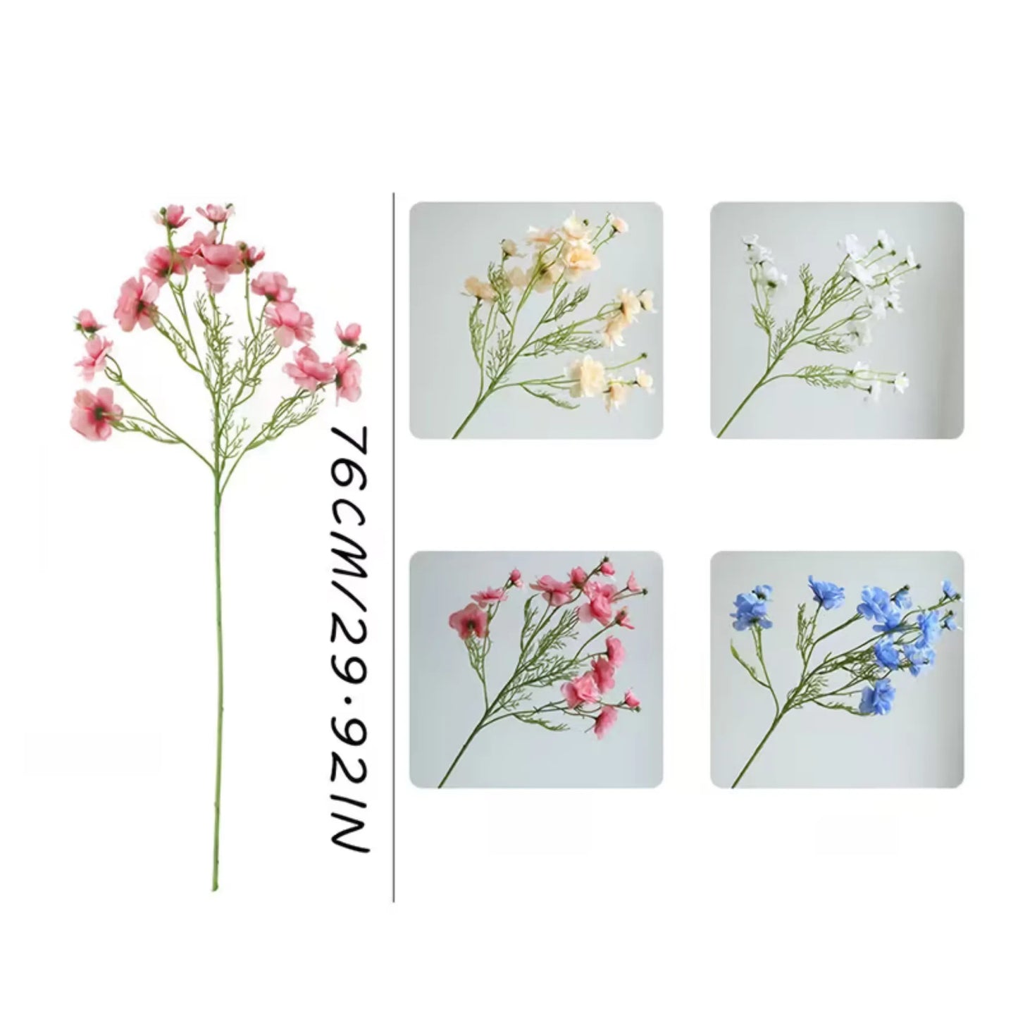 Bukett med fire ulike vårblomster