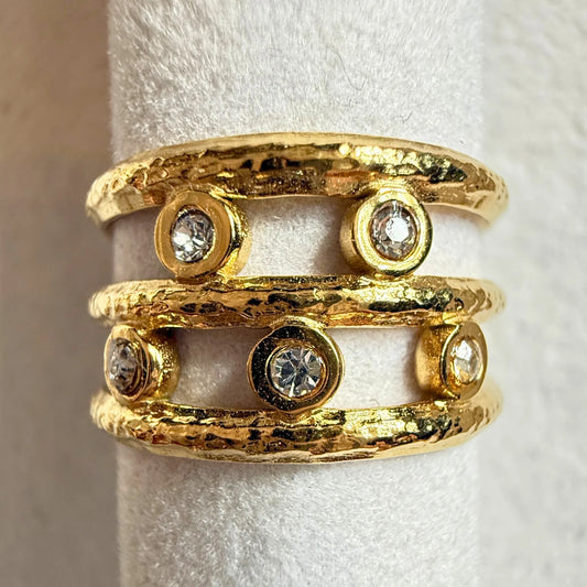 MALENE ring- gullbelagt 100% rustfritt stål