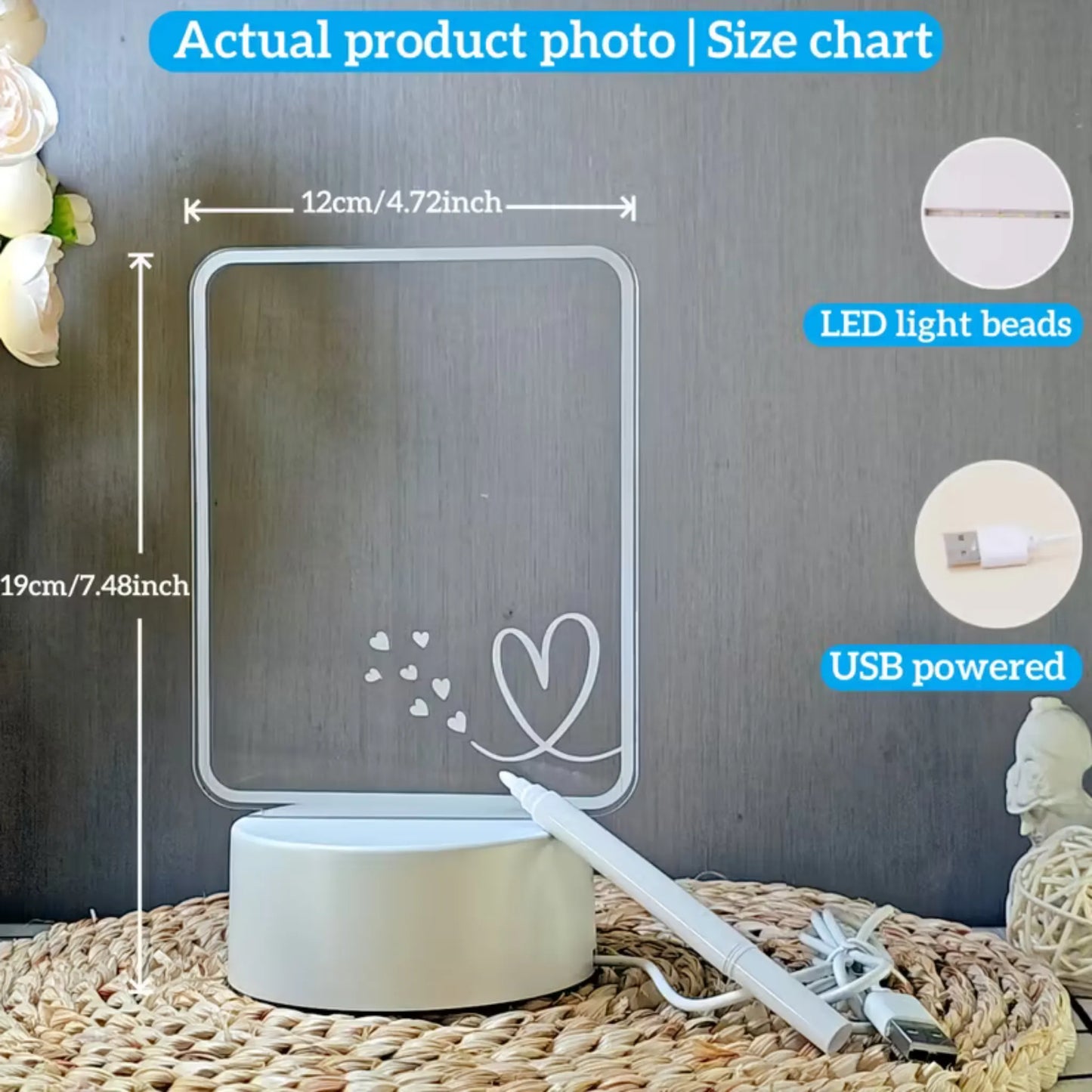 Lysende skilt til å skrive på