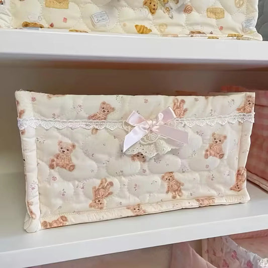 Oppbevaringskurv i stoff med bamser🧸