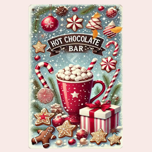 "Hot Chocolate Bar" metallskilt