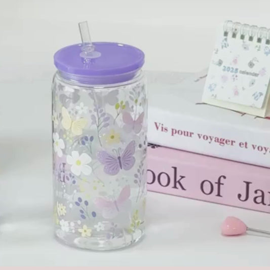 Drikkeflaske med sommerfugler🦋