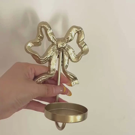 Sløyfe metall lysestake for kubbelys