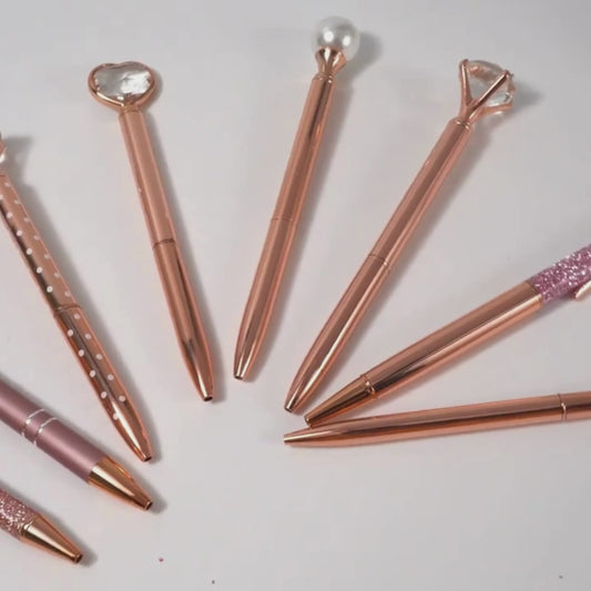 Rosegull metallic pennesett: 8 stk