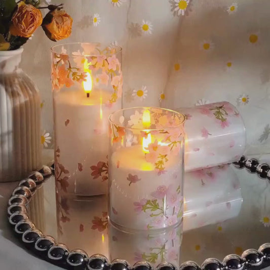 3-pakk LED-lys med rosa kirsebærblomster