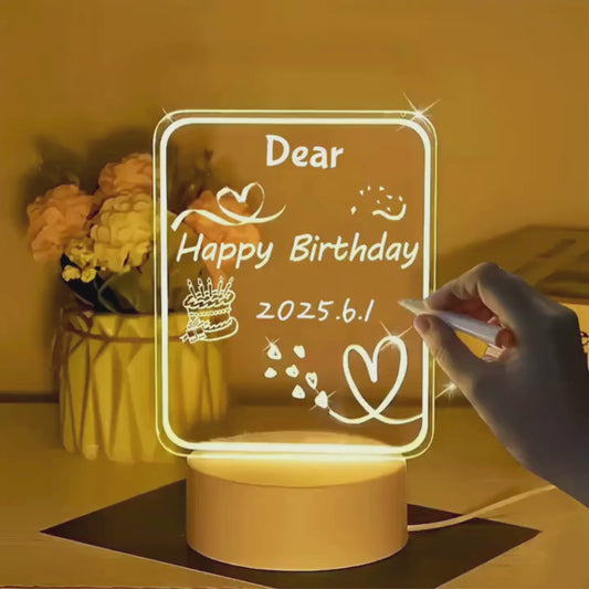 Lysende skilt til å skrive på